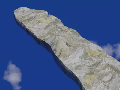 Rocky moutain terrain model Free low-poly 3D model