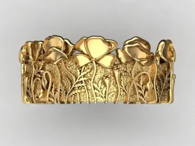 flower unique ring 3D print model
