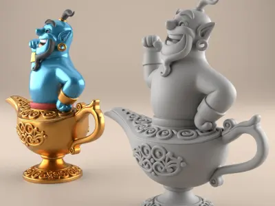 Fun Genie Lamp 3D STL File for Desk Decor Toys 7 3D print model