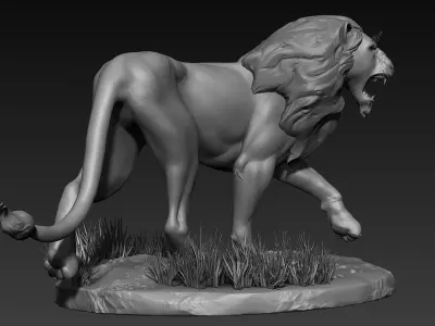 Lion Zbrush Sculpt 3D model
