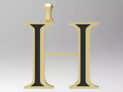 Alphabet Latin H 3D print model