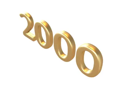 Year Number 2000 v1 002 Low-poly 3D model