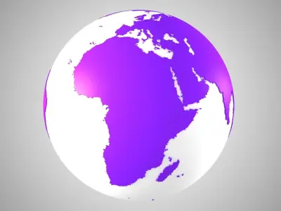 Solid Color Purpal White Globe 3D model