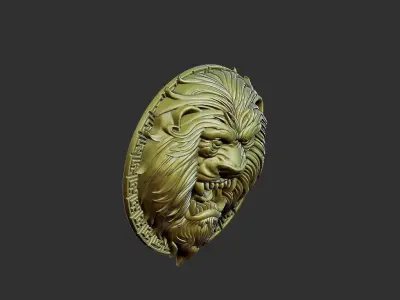 lion head 3D print model 2