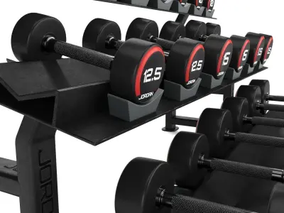 dumbbell-rack-jordan-02 Low-poly 3D model