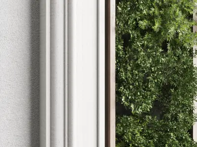 Vertical Wall Garden With classic concrete frame 3D model