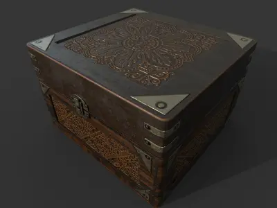 Old Wooden Box Low-poly 3D model