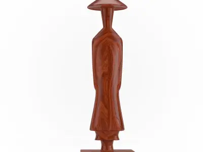 Red Wood Statuettes as Symbol of Vietnam Woman 3D model