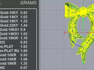 Elegant Diamond Bow Necklace 3D print model