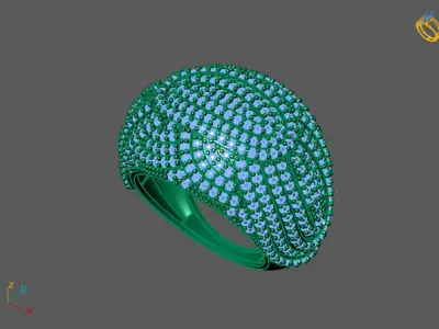 STL 3DM Print Ready Women Diamond Ring Lightweight Printable  3D print model 14