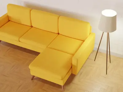 Corner Sofa 3D Model  Free 3D model