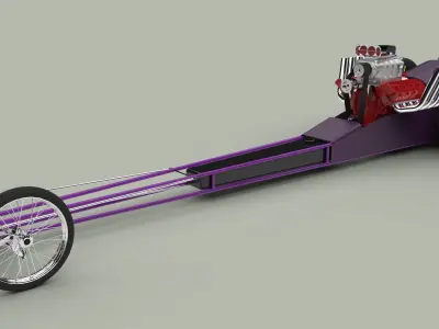 Front engine dragster 3D model