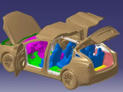 Tesla Model X P90D 2016 Vehicle 3d scan model 3D model