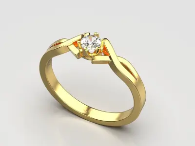 Golden ring with ruby 122 3D print model