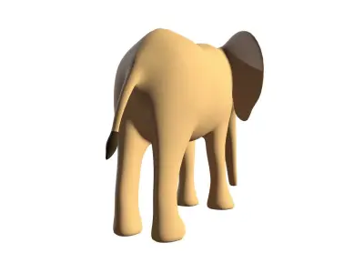 Elephant Calf - Stylized Low-poly 3D model
