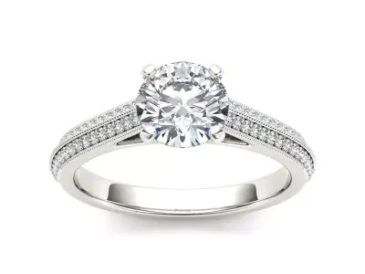 Solitaire ring model 3D print model 13