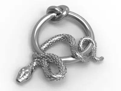 Snake Knot Ornament  Luxury Metal Accessory 3D print model