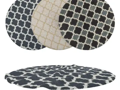 Round Rug Set 128 3D model