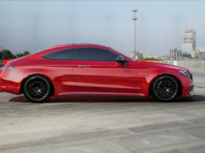 3D Mercedes C63S Ultra Low Poly - UE4 - UE5 Low-poly 3D model