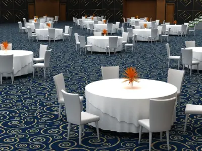 3d Stage Decoration with Circle Table 006 3D model