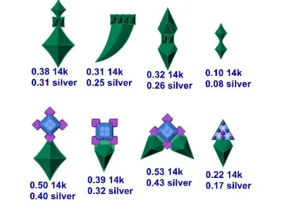 Piercing Diamond Setting 8 Pieces 3D print model 3D print model