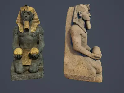 Egyptian Statue V2 PBR Low-poly 3D model