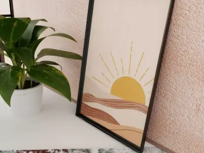 Sundown Serenity Boho Art Free low-poly 3D model