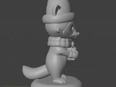 Christmas raccoon figurine 3D print model
