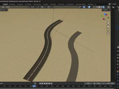 Low poly road in orange desert Free low-poly 3D model