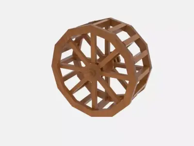 Wheel Water Low-poly 3D model
