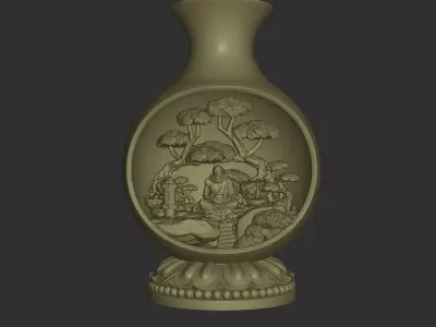 Bodhidharma Bonsai Diorama 3D print model