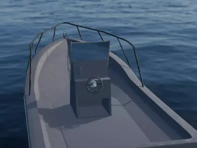 Center Console Fishing boat Featuring a rugged deep-V hull 3D model