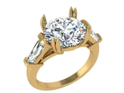 Round Diamond Ring 3707 3D print model