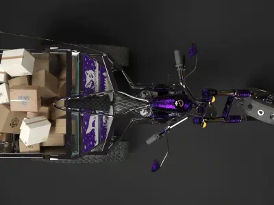 Snow Bike Low-poly 3D model