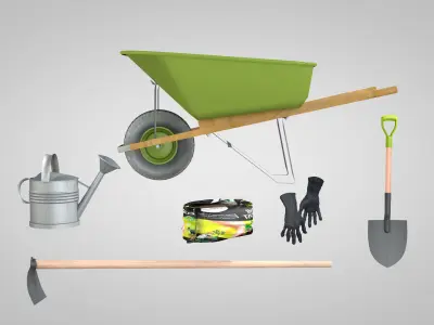 Garden tool set - classic 3D model