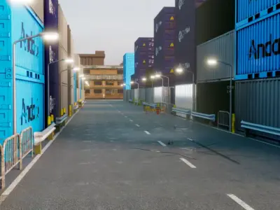 Docks shipment Scene 3D model