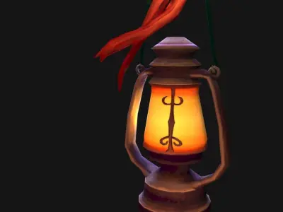 Stylized Fantasy Lamp Free low-poly 3D model