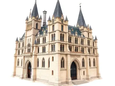 Gothic Castle Architecture model pack Low-poly 3D model