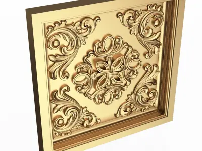 Carved Ceiling Tile 07 Low-poly 3D model
