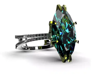 3D model Solitaire Marquise Cut EL Ring-PV 3D print model