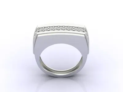 Print Ready STL 3DM  Gents Rings Diamond Men Ring  3D print model 179