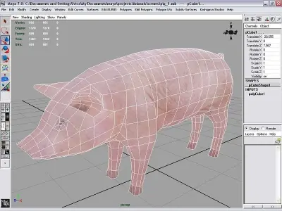 farm pig Low-poly 3D model