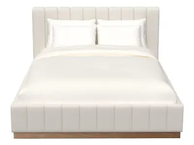 Forte White Queen Bed 3D model