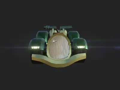 Kart Vehicle 02 - Racing Car - Classic Style Low-poly 3D model