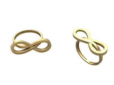Infinity Ring Lightweight Modern Gold Jewelry 3D Model 3D print model