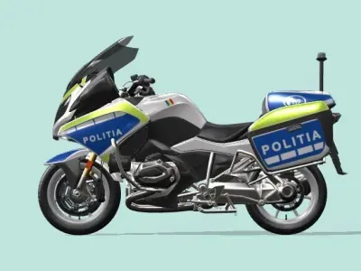 Two-wheeled police motorcycle 3D model
