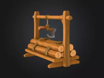 Woodcutter Rest Low-poly 3D model