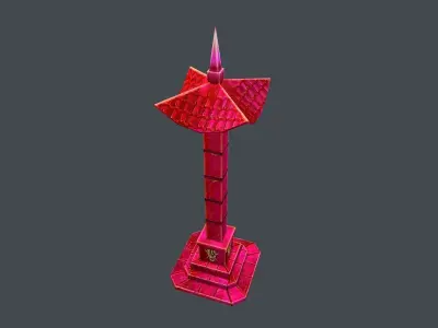 Low Poly Stylize Pillar Red Low-poly 3D model