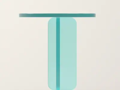 Abstract Clear Turquoise Side Table Free 3D model
