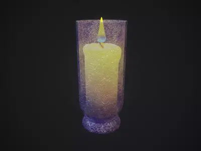 Small candle 3 PBR Low-poly 3D model